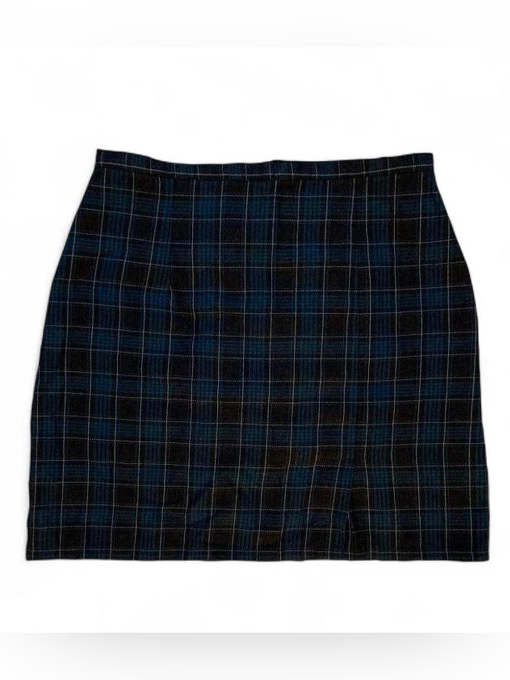 Vintage Henne Collection Dark Blue Plaid Mini Skirt Size 38